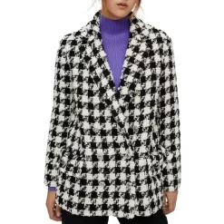 Cheapest 💯 Maje Vitritania Checkered Blazer Black White 🛒