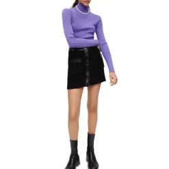 Hot Sale 🎁 Maje Jinili Button Front 👗 Skirt Black 👏 -Women's dress Shop unnamed file 614