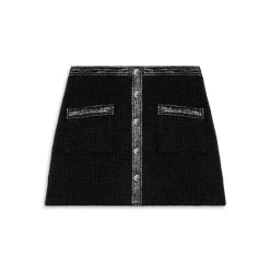 Hot Sale 🎁 Maje Jinili Button Front 👗 Skirt Black 👏 -Women's dress Shop unnamed file 615