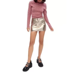 Cheap 💯 Maje Maji Joyu Metallic Leather 👗 Skirt Gold 😍 -Women's dress Shop unnamed file 621