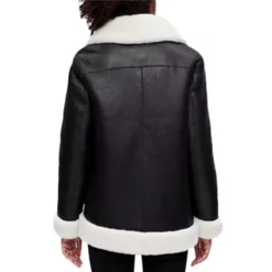 Cheap 👍 Maje Giu Leather Wool Trim 🧥 Coat Black 👏 -Women's dress Shop unnamed file 678