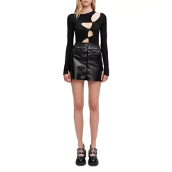 Best Pirce ✔️ Maje Jourget Leather Mini 👗 Skirt Black 😉 -Women's dress Shop unnamed file 684