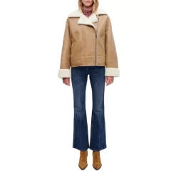 New 🥰 Maje Gimono Shearling Jacket Camel ✔️