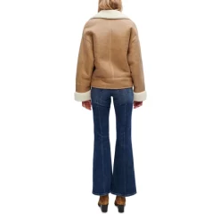 New 🥰 Maje Gimono Shearling Jacket Camel ✔️ -Women's dress Shop unnamed file 721