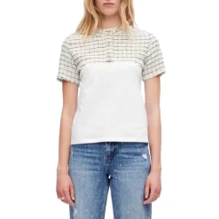 Flash Sale β€οΈ Maje Titalo Tweed Trim Tee Ecru Black π