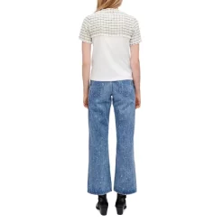 Flash Sale ❤️ Maje Titalo Tweed Trim Tee Ecru Black 👍 -Women's dress Shop unnamed file 724