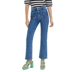 Cheap 🌟 Maje Platane Braided Trim 👖 Jeans Blue 🔔