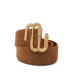 Hot Sale 🛒 Maje Signature Twist Leather Belt Brown/gold 👍