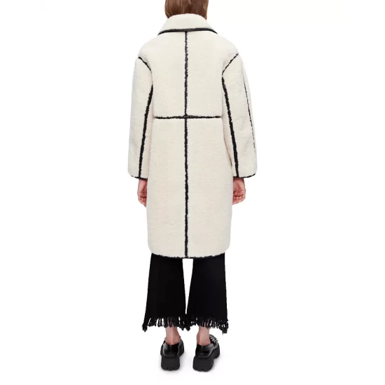 Buy π Maje Glosse Faux Fleece Piped π§₯ Coat Ecru π 3 Buy π Maje Glosse Faux Fleece Piped π§₯ Coat Ecru π - Image 2