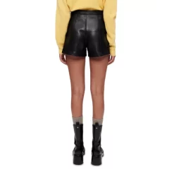 Best Sale 🥰 Maje Leather Mori Shorts Black 👏 -Women's dress Shop unnamed file 752