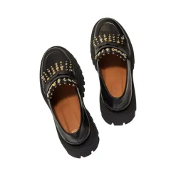Budget 🤩 Maje 👩 Women's 122 Studded Slip On Loafer Flats Black 👏 -Women's dress Shop unnamed file 772