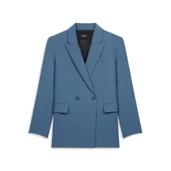 Best Sale ✔️ Maje Vayra Double Breasted Jacket Steel Blue 😀 -Women's dress Shop unnamed file 781