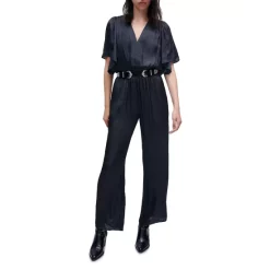 Hot Sale 🌟 Maje Pachela Flutter Sleeve Jumpsuit Black 🧨