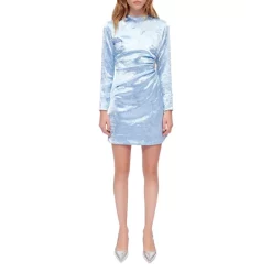 Hot Sale 🥰 Maje Rilexette Side Ruched Cutout 👗 Dress Light Blue 💯 -Women's dress Shop unnamed file 791