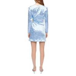 Hot Sale 🥰 Maje Rilexette Side Ruched Cutout 👗 Dress Light Blue 💯 -Women's dress Shop unnamed file 792