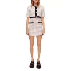 Cheap 😍 Maje Ritalo Braid Trimmed Tailored 👗 Dress Ecru Black 🔥