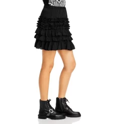 Budget 😀 Maje Ruffled Mini 👗 Skirt - 150th Anniversary Exclusive Black 🌟 -Women's dress Shop unnamed file 803