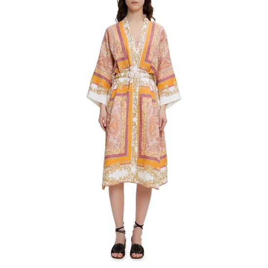 Promo π€© Maje Voquillage Scarf Print Linen Kimono Foulard Co π 3 Promo π€© Maje Voquillage Scarf Print Linen Kimono Foulard Co π