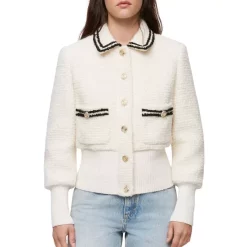 Deals 🔔 Maje Bloppe Tweed Jacket Ecru 💯