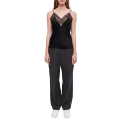 Wholesale 🌟 Maje Leatoni Silk Lace Trim Camisole Black 🎉 -Women's dress Shop unnamed file 820