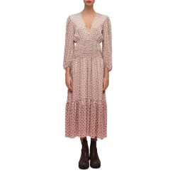 Discount π Maje Ripege Mixed Print Maxi π Dress Tiles Ecru π€©