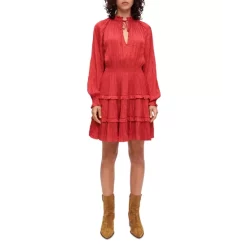 Women's dress Shop 37 Hot Sale β€οΈ Maje Rasminy Long Sleeve π Dress Red π§¨