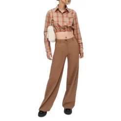 Wholesale 🤩 Maje Cavellino Check Print Cropped 👕 Shirt Orange 🤩 -Women's dress Shop unnamed file 855