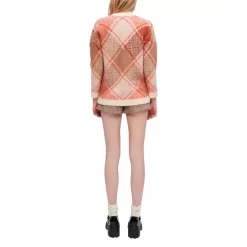 Outlet 😍 Maje Marreau Jacquard Cardigan Orange ⌛ -Women's dress Shop unnamed file 86
