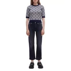 Best Sale β€οΈ Maje Mina Cropped Sweater Navy π€©