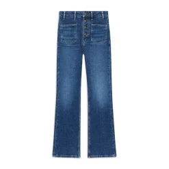 Discount 🤩 Maje Passion High Rise Flared 👖 Jeans In Blue 👍 -Women's dress Shop unnamed file 866