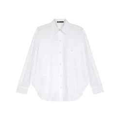 New 👍 Maje Cipuna Cotton Classic Top White 😀 -Women's dress Shop unnamed file 870