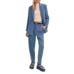 Flash Sale 👏 Maje Payra Straight Leg Pants Steel Blue 🔔 -Women's dress Shop unnamed file 876