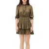 New 🎉 Maje Radji Smocked Mini 👗 Dress Khaki 🛒