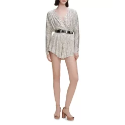 Best Sale 🧨 Maje Ilette Sequined Romper Silver 🔥