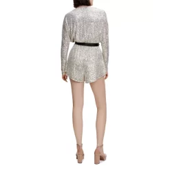 Best Sale 🧨 Maje Ilette Sequined Romper Silver 🔥 -Women's dress Shop unnamed file 904